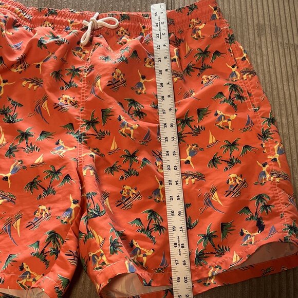 Polo Ralph Lauren Men  XLT Swim Trunks Short Orange Hawaiian Print NWOT - Picture 7 of 10